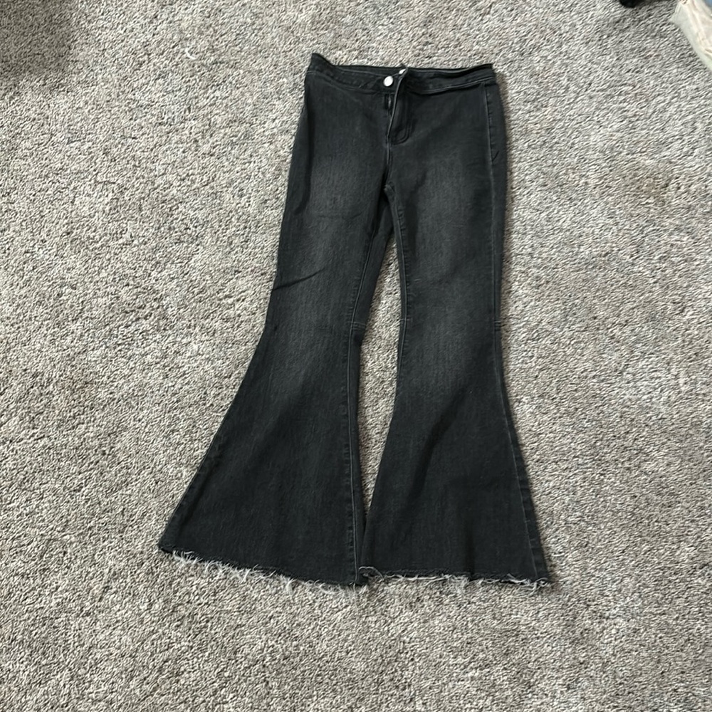 Black, flared jeans